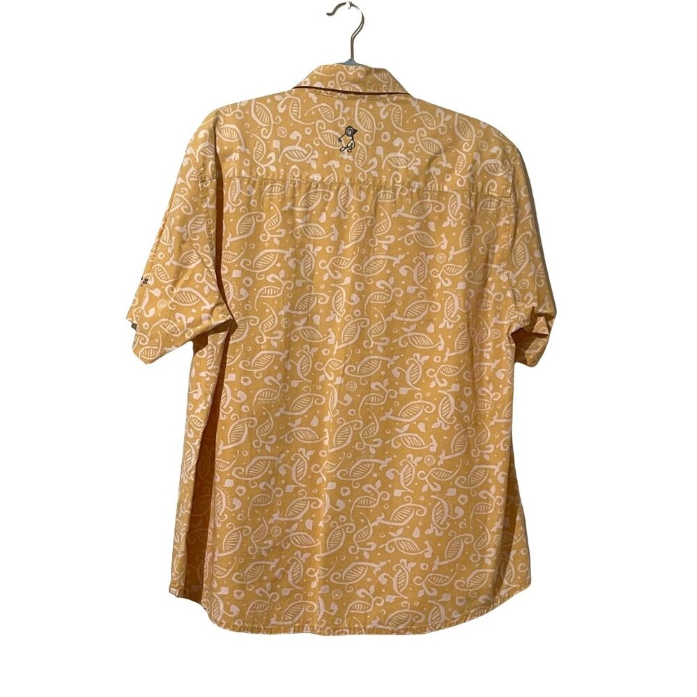 Life Is Good Golf Size Large Mens Orange Short Sleeve Button-Up Shirt - Picture 5 of 7